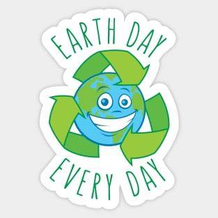 Earth Day Every Day Recycle Cartoon Sticker